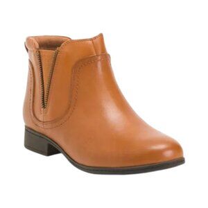 COBB HILL ROCKPORT Brown Leather Crosbie Panel Comfort Boots